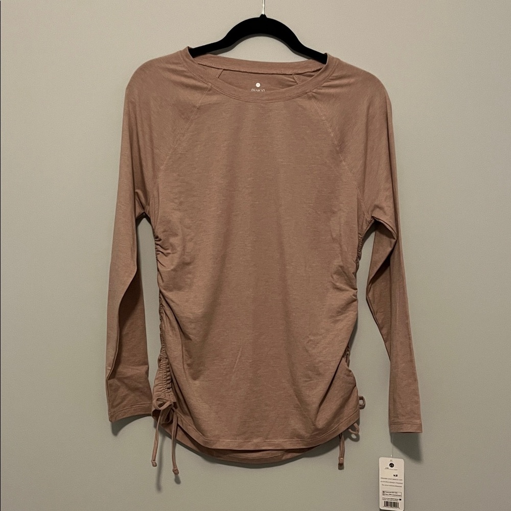 Apana Long Sleeve Ruched Side Top - Dusty Rose
